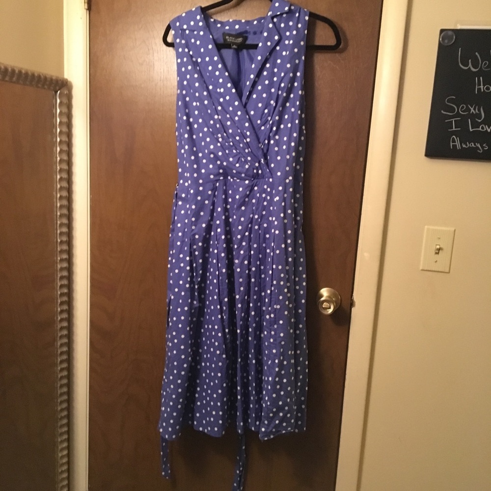 Sz16 Black Label by Evan-Picone poka dot dress.